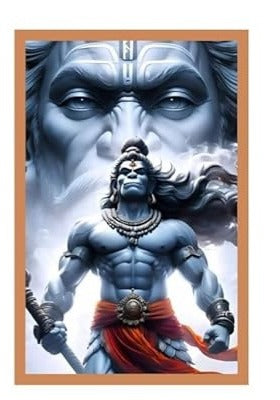 Aesthetic Lord Hanuman Poster, Bajrangbali Wallpaper Sticker for Strength and Devotion, HD Quality Print on 300 GSM A4 Size 8 * 12 Inch, Glue-Dots Included, God Posters for Wall V4