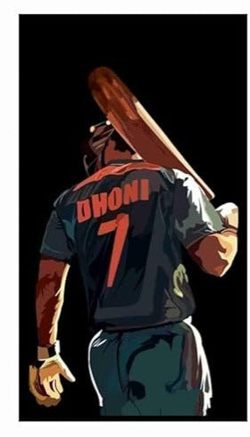 Cricketer MS Dhoni Wall Poster | Premium A4 Size 350 GSM Glossy Art Prints | Sports Poster for Bedroom, Living Room & Office