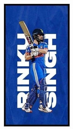 Cricketer Rinku Singh Wall Poster | Premium A4 Size 350 GSM Glossy Art Prints | Sports Poster for Bedroom, Living Room & Office