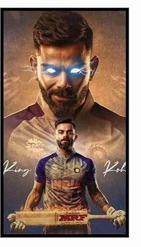 Cricketer Virat Kohli Wall Poster | Premium A4 Size 350 GSM Glossy Art Prints | Sports Poster for Bedroom, Living Room & Office