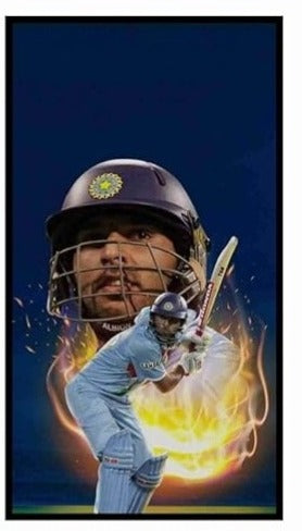 Cricketer Yuvraj Singh Wall Poster | Premium A4 Size 350 GSM Glossy Art Prints | Sports Poster for Bedroom, Living Room & Office